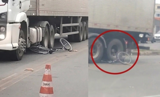 Ciclista morre após ser atingida por carreta na Avenida Júlio Kezen em Santo Antônio de Pádua